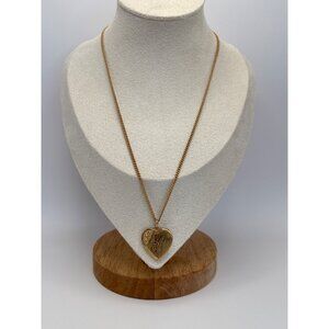 Avon Vintage Gold Tone 1982 Orphan Annie Heart Pendant I Love You Broken Back